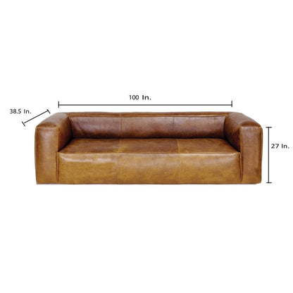 Canapé en cuir marron Cooper