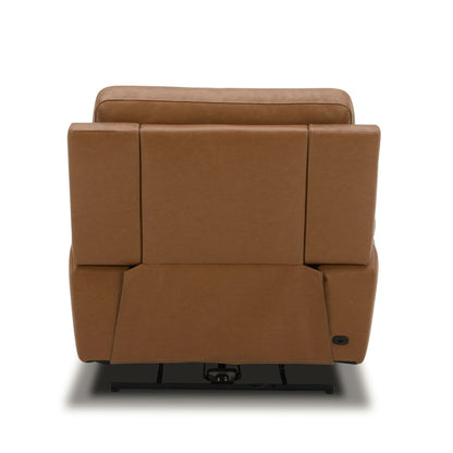 Fauteuil inclinable électrique en cuir Cooper - Camel