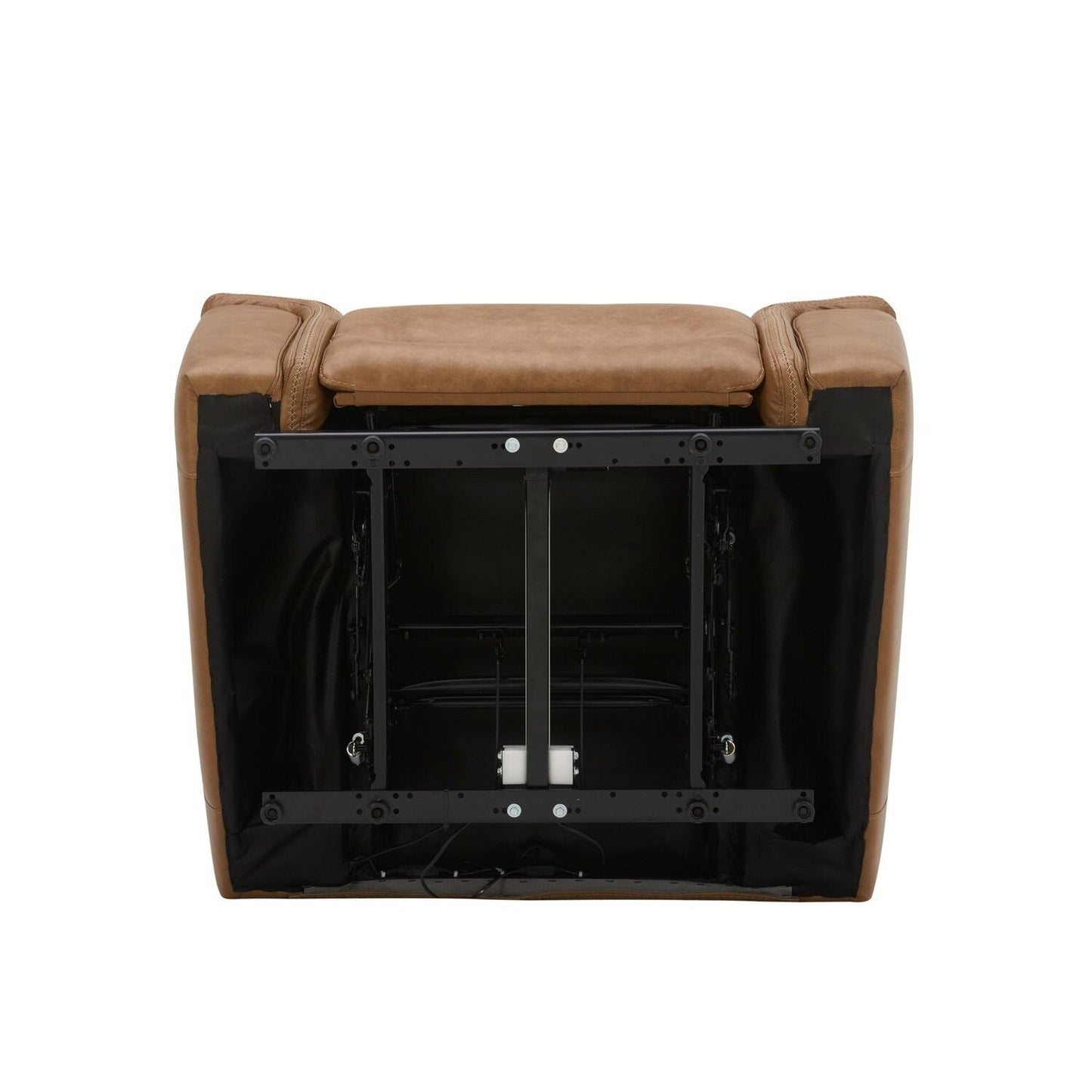 Fauteuil inclinable électrique en cuir Cooper - Camel