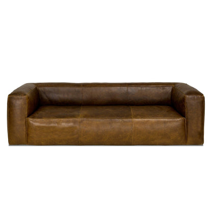 Canapé en cuir marron Cooper