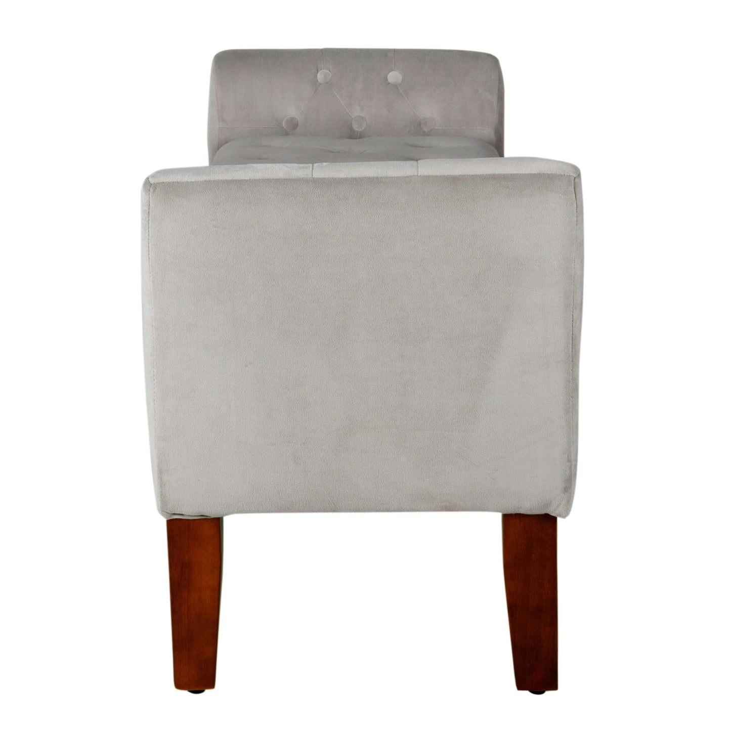 Banc de rangement style canapé en velours gris colombe Copper Grove Arum