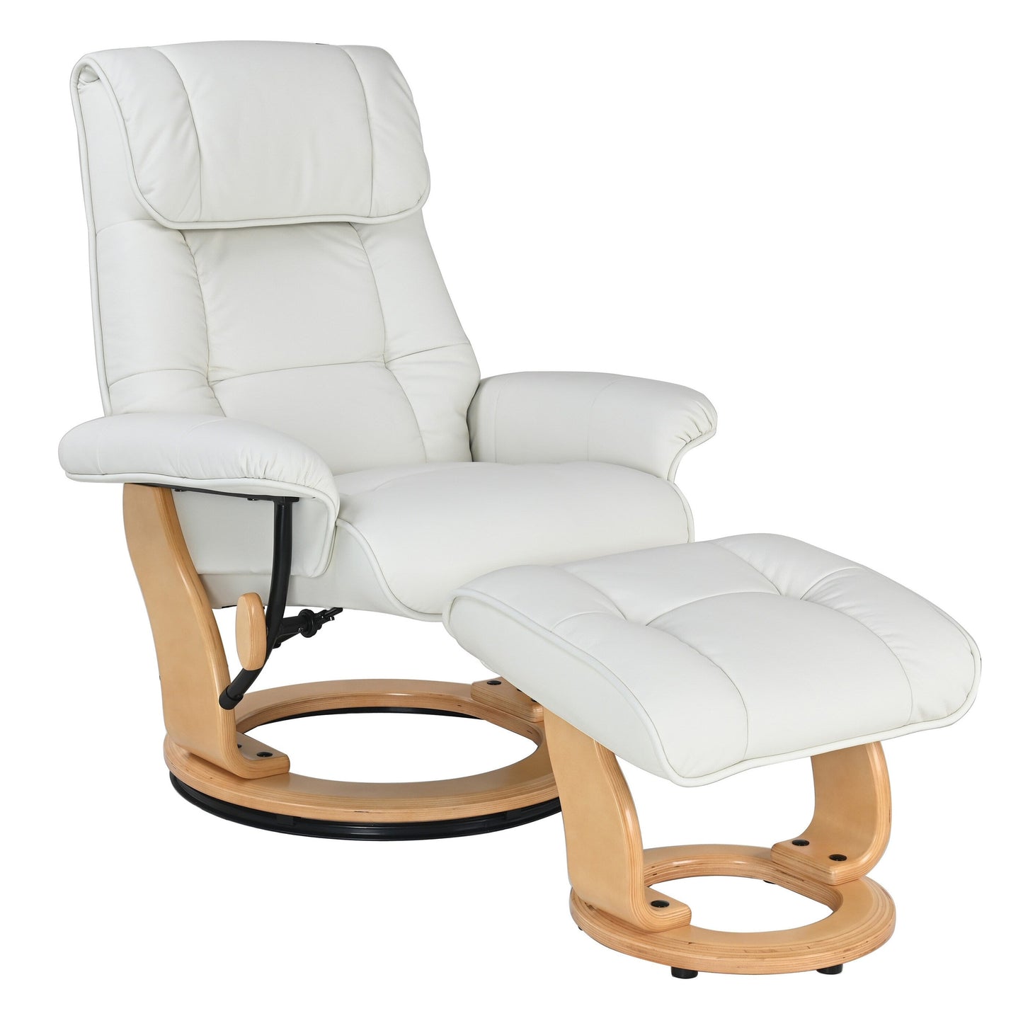 Fauteuil inclinable et pouf en cuir pleine fleur Copper Grove Caret