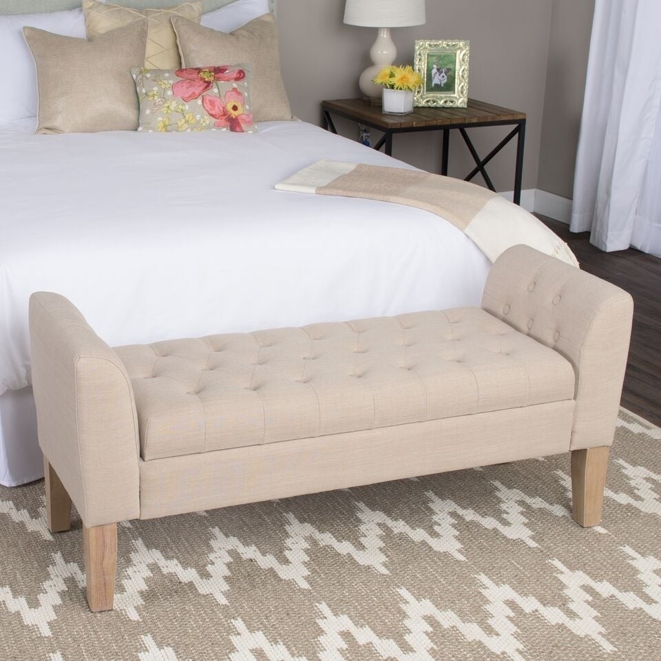 Banc de rangement capitonné Chugach de Copper Grove Sand Dune