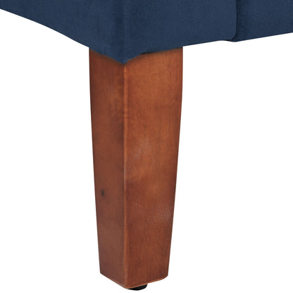 Banc/canapé de rangement en velours bleu marine Malakoff de Copper Grove