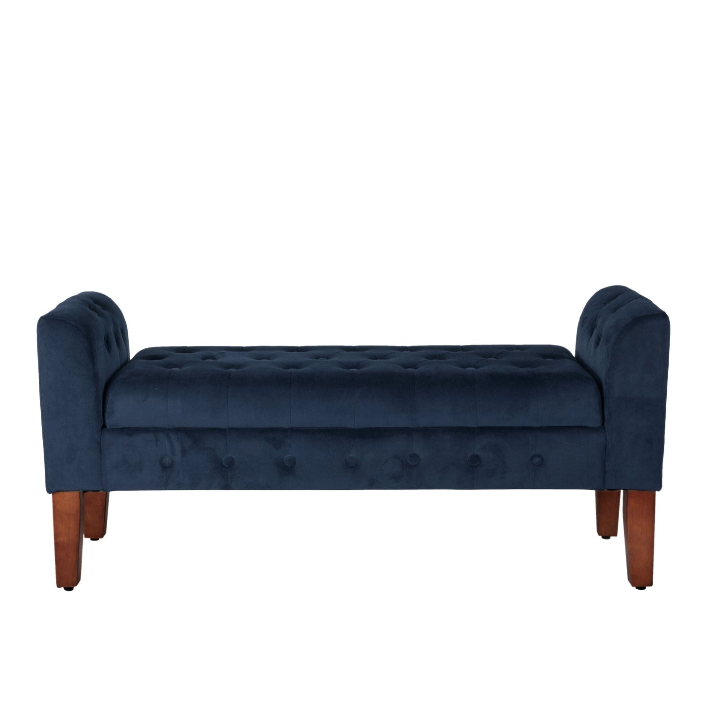 Banc/canapé de rangement en velours bleu marine Malakoff de Copper Grove