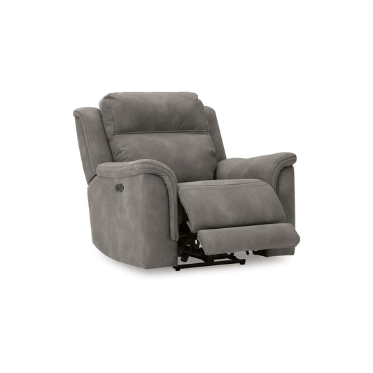 Fauteuil inclinable électrique Corbin, zéro tirage USB, similicuir gris ardoise