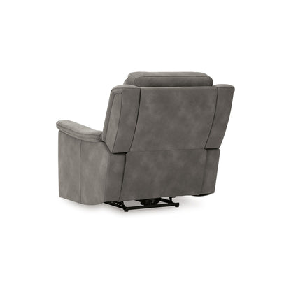 Fauteuil inclinable électrique Corbin, zéro tirage USB, similicuir gris ardoise