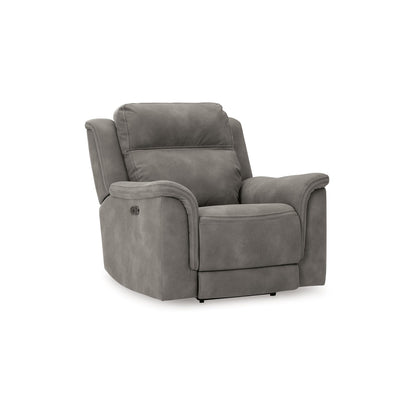 Fauteuil inclinable électrique Corbin, zéro tirage USB, similicuir gris ardoise