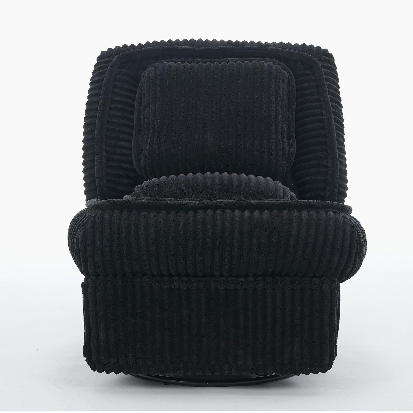 Fauteuil inclinable pivotant à 360° en velours côtelé avec coussins