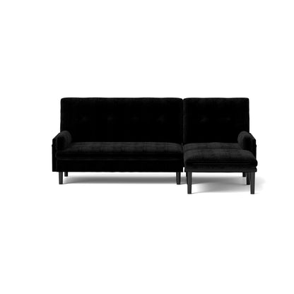 Canapé 3 places réglable en velours côtelé et lit d'appoint