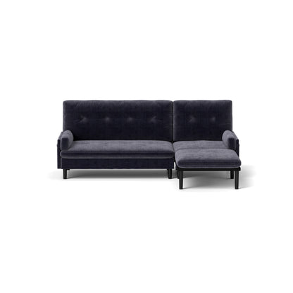 Canapé 3 places réglable en velours côtelé et lit d'appoint