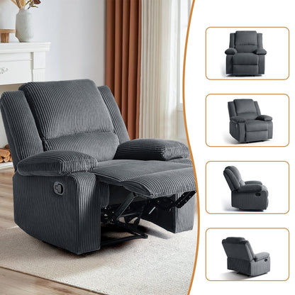 Fauteuil inclinable réglable en velours côtelé pour salon