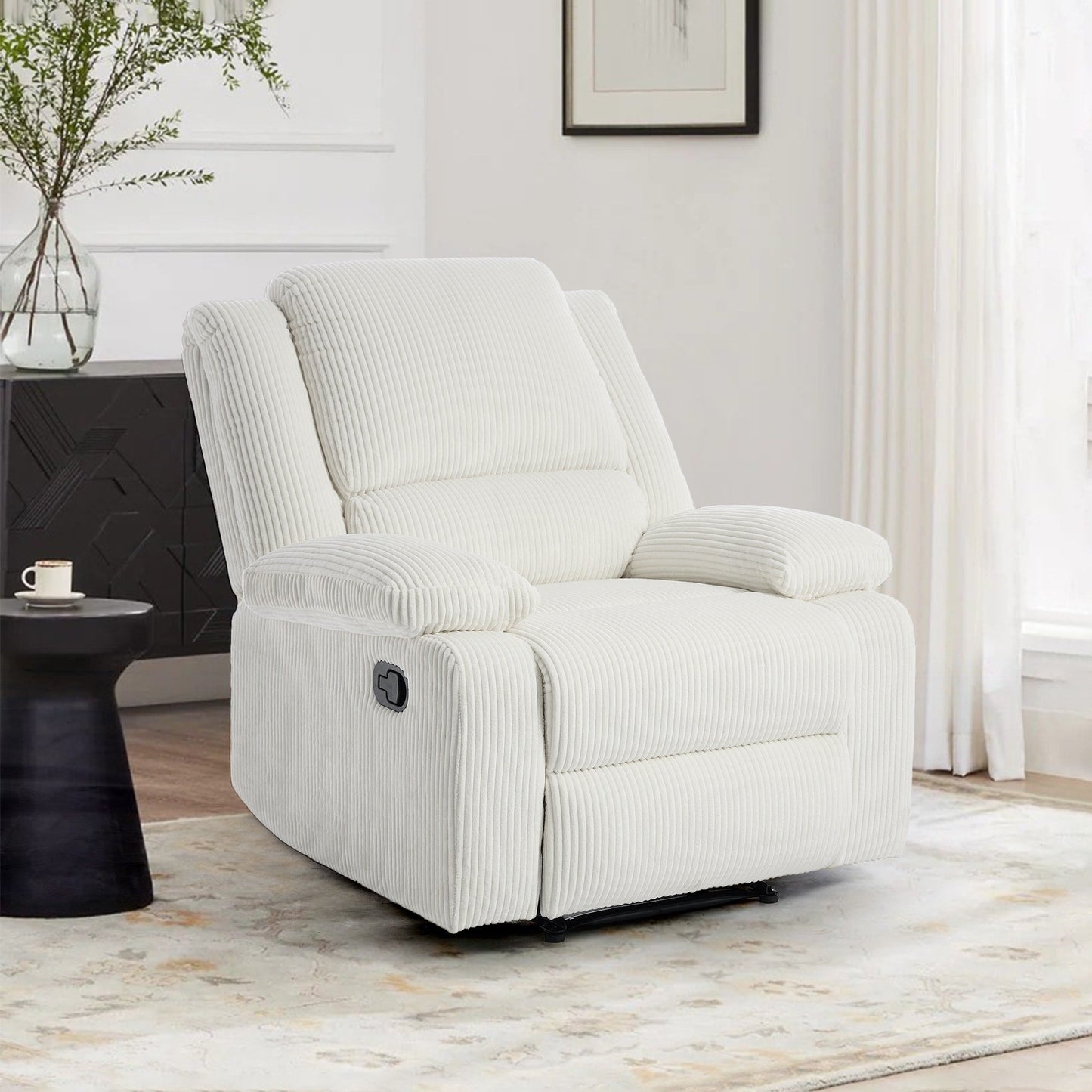 Fauteuil inclinable réglable en velours côtelé pour salon