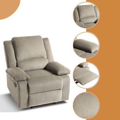 Fauteuil inclinable réglable en velours côtelé pour salon