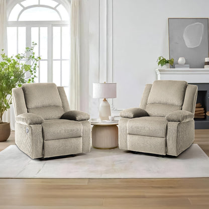 Fauteuil inclinable réglable en velours côtelé pour salon