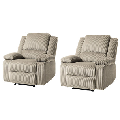 Fauteuil inclinable réglable en velours côtelé pour salon