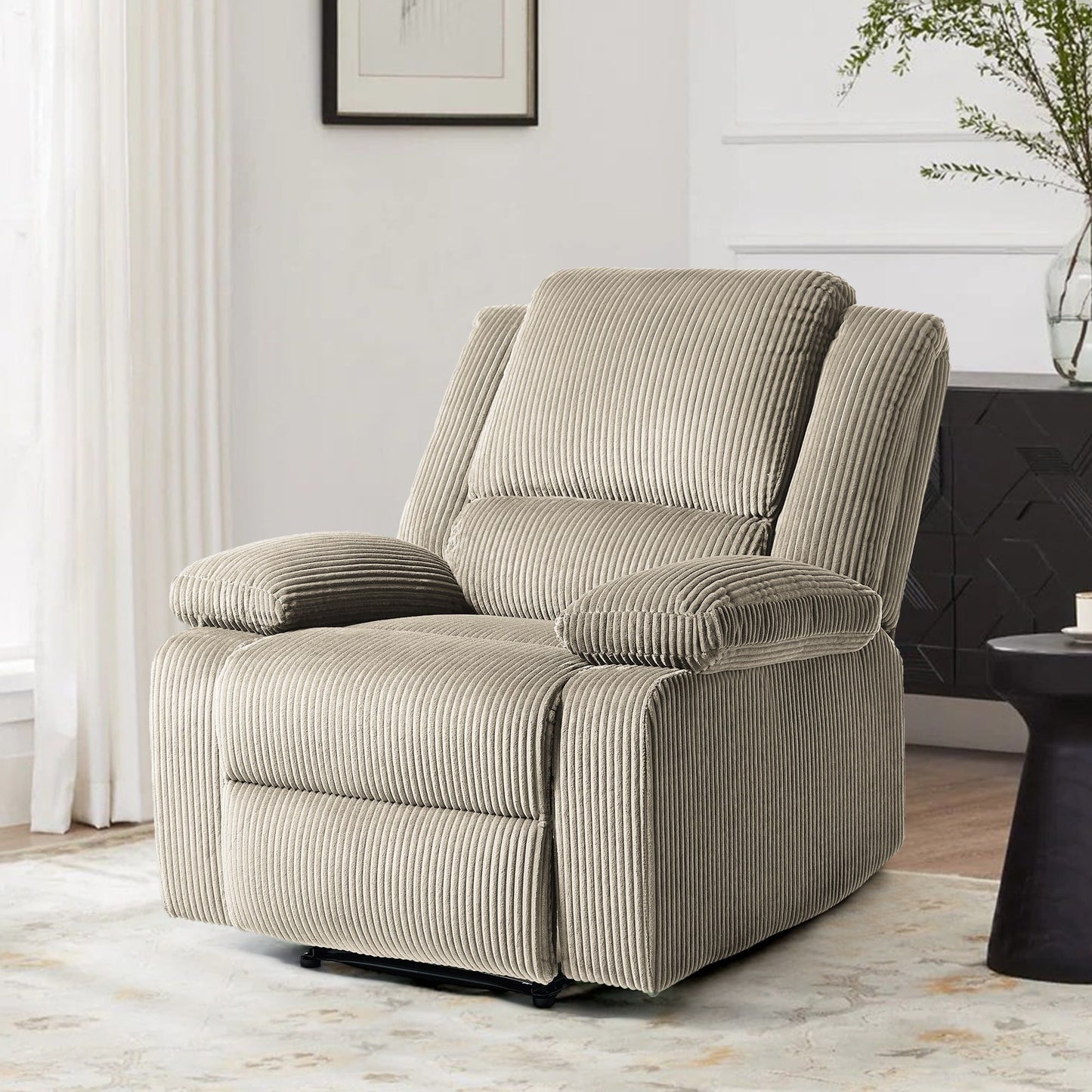 Fauteuil inclinable réglable en velours côtelé pour salon