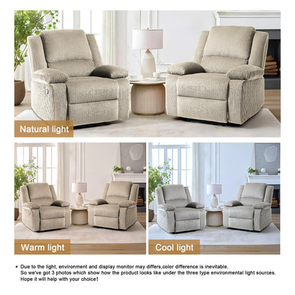 Fauteuil inclinable réglable en velours côtelé pour salon