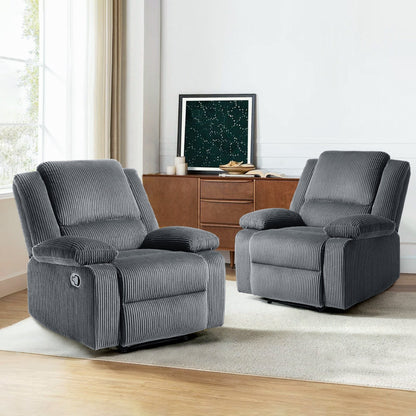 Fauteuil inclinable réglable en velours côtelé pour salon