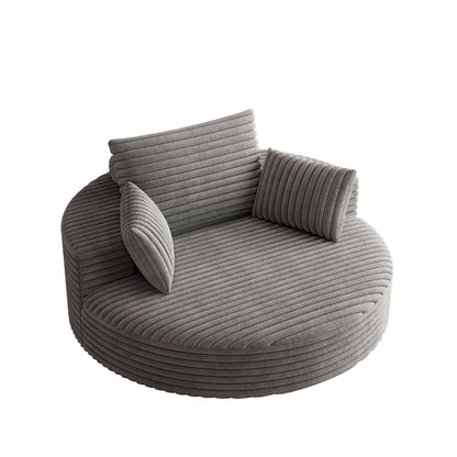 Chaise pivotante simple en velours côtelé et mousse chenille