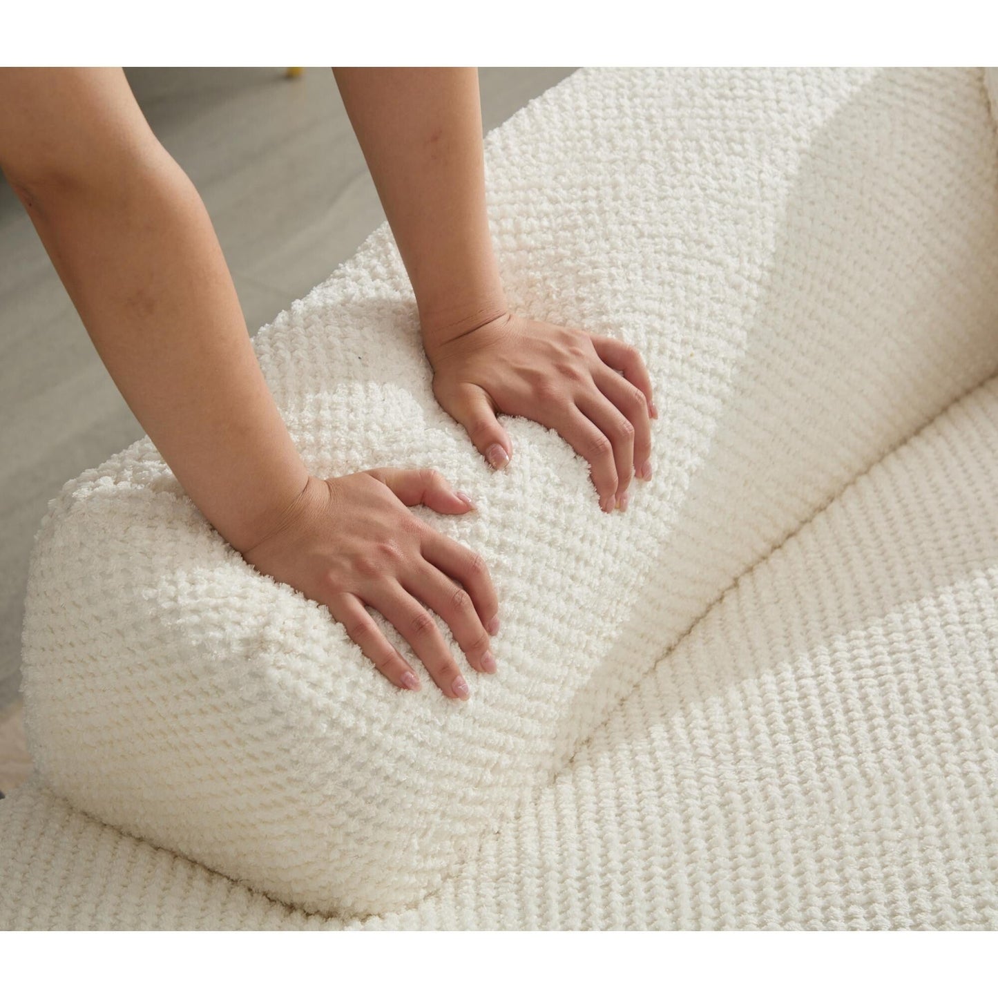 Canapé nuage en velours côtelé avec coussins