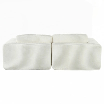 Canapé-lit double en velours côtelé avec 2 oreillers