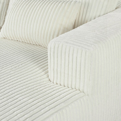 Canapé-lit double en velours côtelé avec 2 oreillers