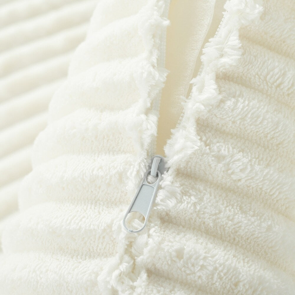 Canapé-lit double en velours côtelé avec 2 oreillers