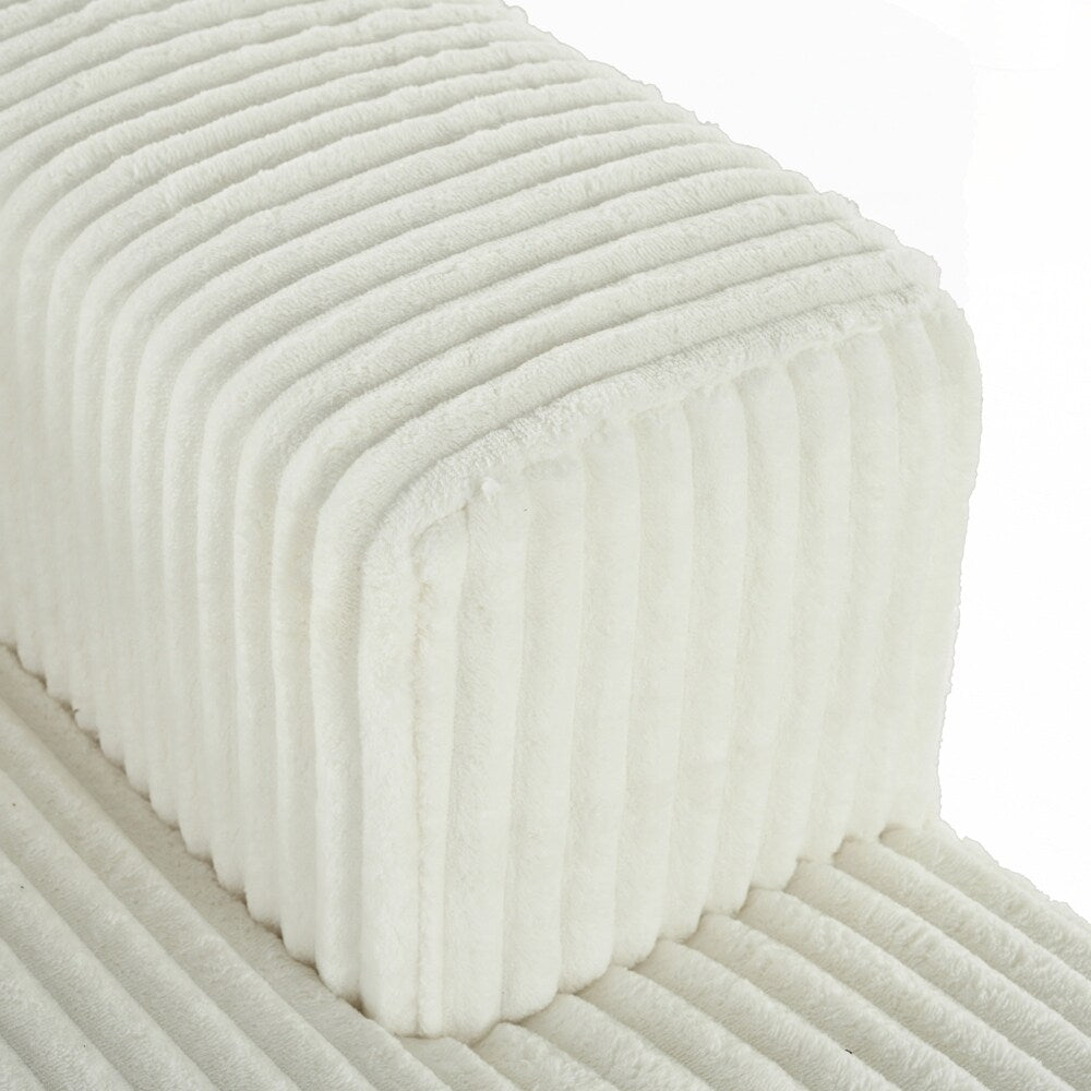 Canapé-lit double en velours côtelé avec 2 oreillers