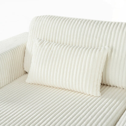 Canapé-lit double en velours côtelé avec 2 oreillers