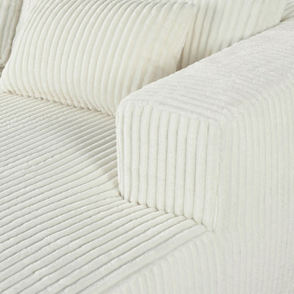 Canapé-lit double en velours côtelé avec 2 oreillers