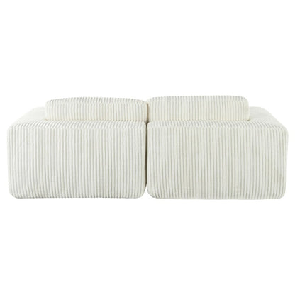 Canapé-lit double en velours côtelé avec 2 oreillers