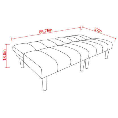 Canapé-lit convertible en tissu velours côtelé avec pieds en bois