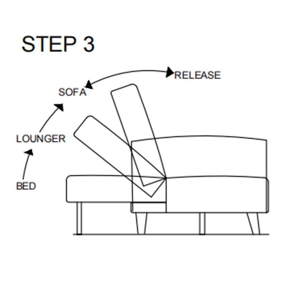 Canapé-lit convertible en tissu velours côtelé avec pieds en bois
