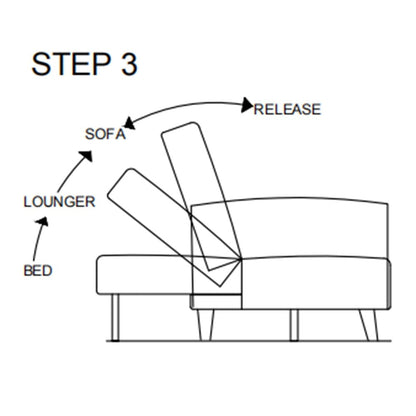 Canapé-lit convertible en tissu velours côtelé avec pieds en bois