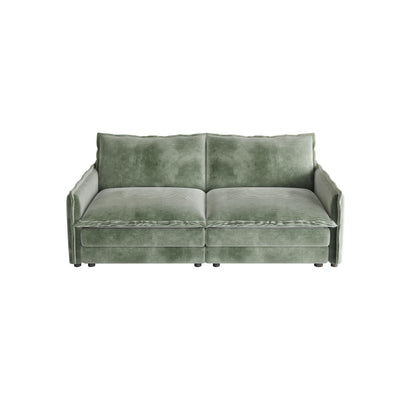 Canapé causeuse en velours côtelé pour salon, canapé 2 places rembourré de grande taille avec assise profonde et 2 oreillers