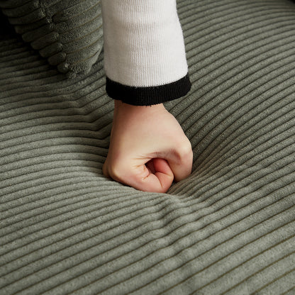 Canapé causeuse en velours côtelé pour salon, canapé 2 places rembourré de grande taille avec assise profonde et 2 oreillers