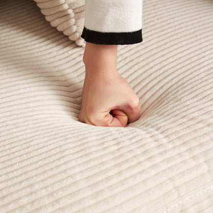 Canapé causeuse en velours côtelé pour salon, canapé 2 places rembourré de grande taille avec assise profonde et 2 oreillers