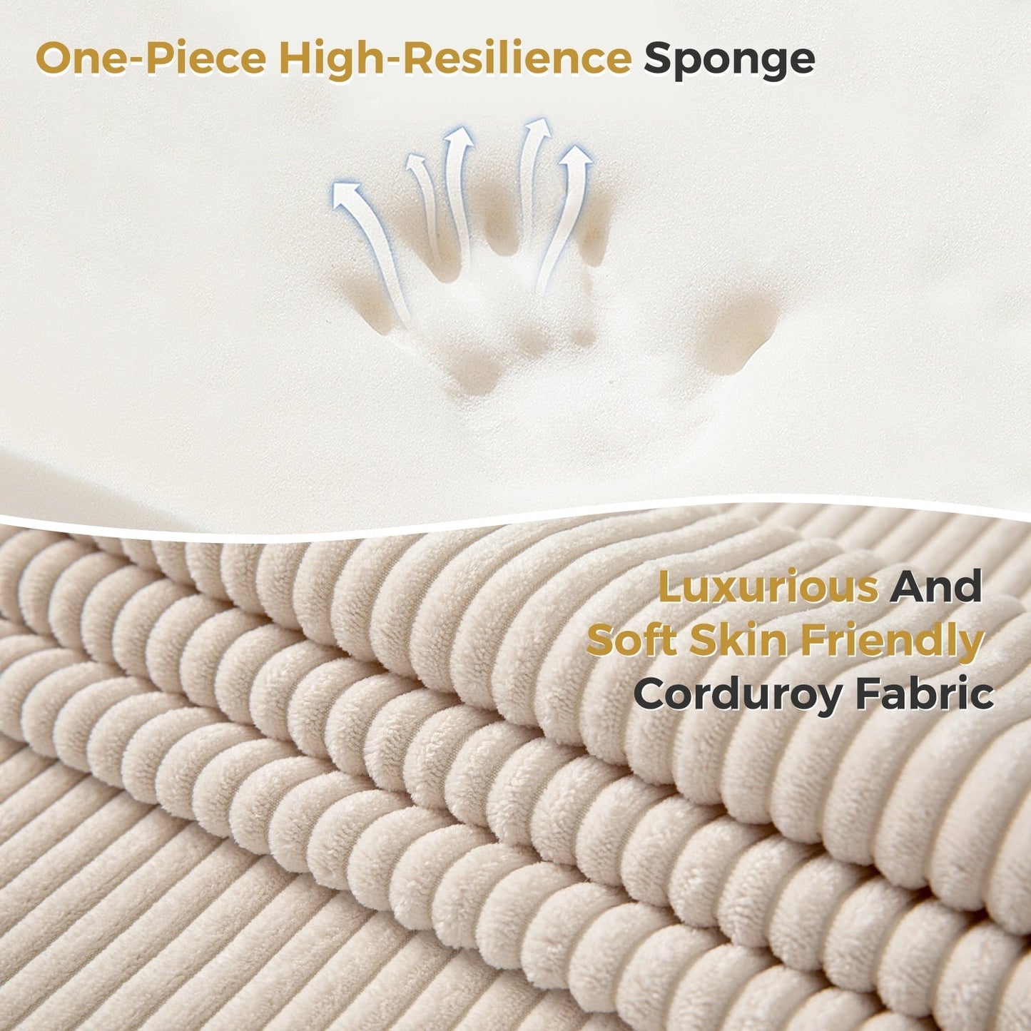 Canapé-lit pliant en mousse velours côtelé, matelas de sol de 15 cm