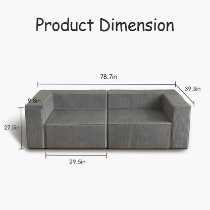 Canapés de compression confortables en velours côtelé