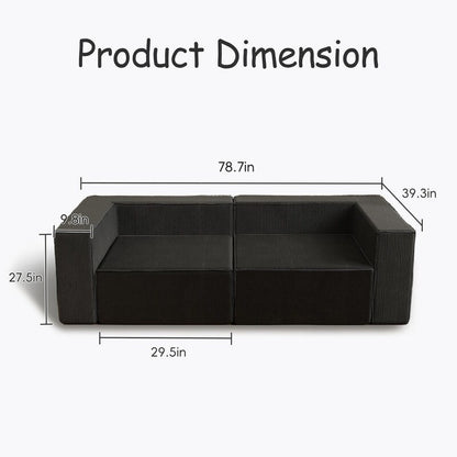 Canapés de compression confortables en velours côtelé
