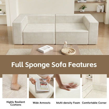 Canapés de compression confortables en velours côtelé