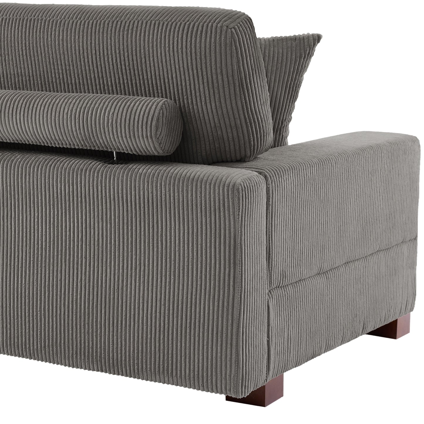 Canapé modulable sectionnel en velours côtelé avec oreillers