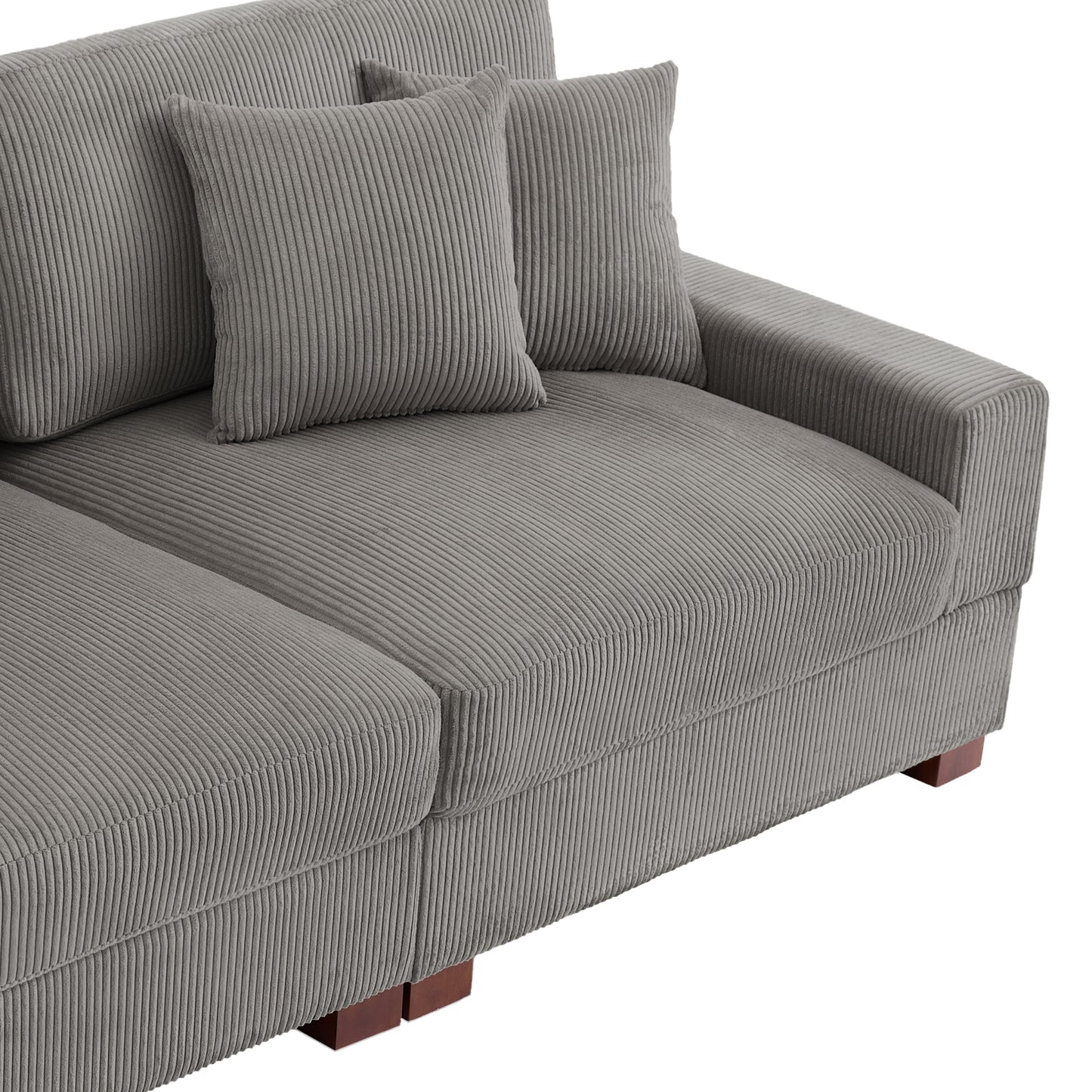 Canapé modulable sectionnel en velours côtelé avec oreillers