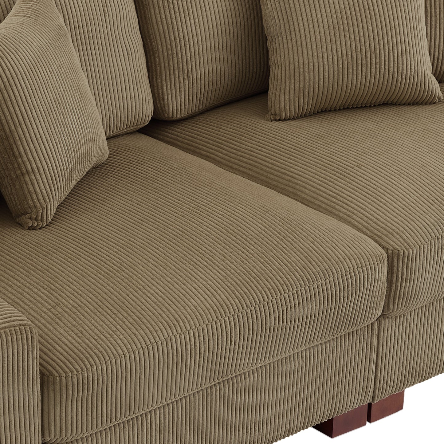 Canapé modulable sectionnel en velours côtelé avec oreillers