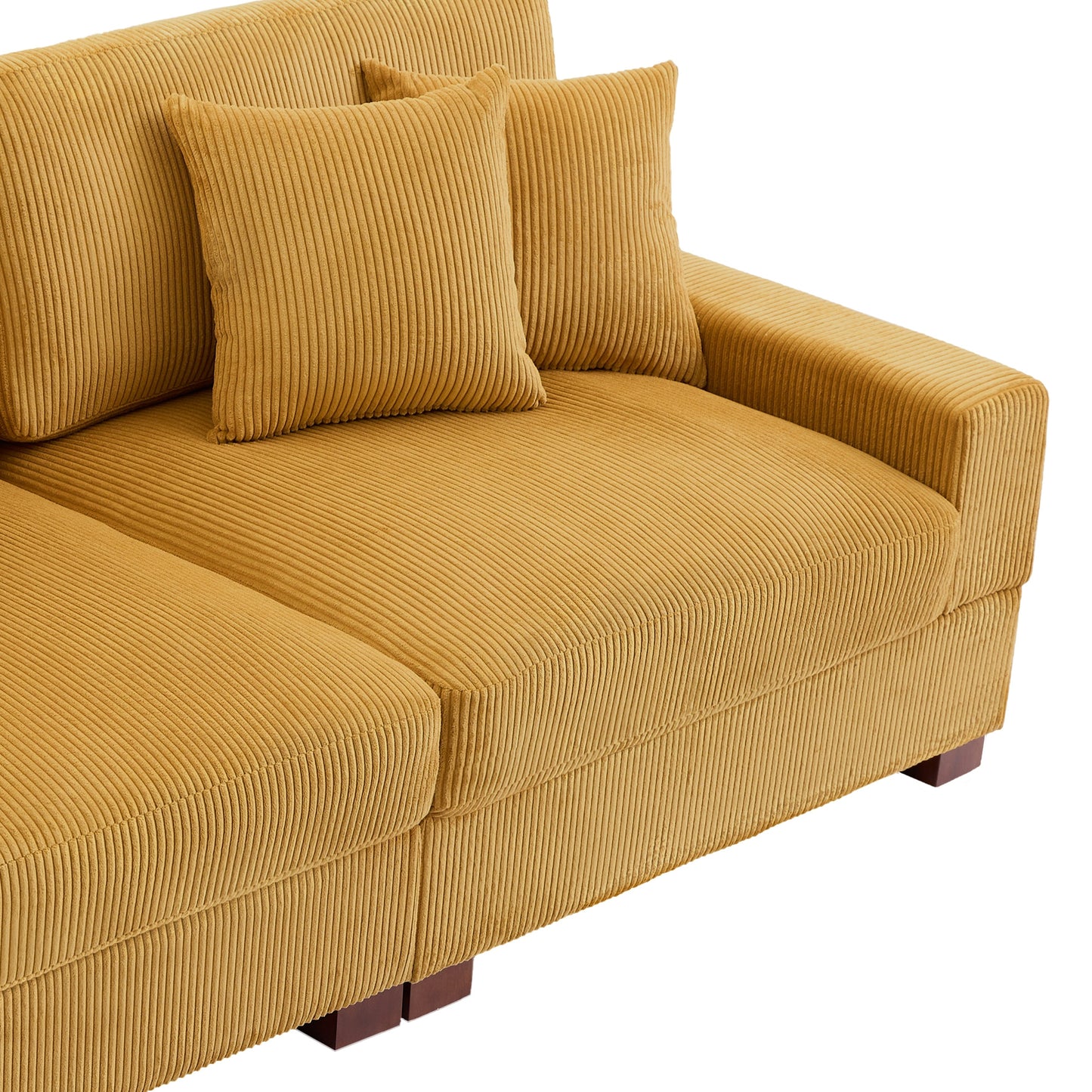 Canapé modulable sectionnel en velours côtelé avec oreillers