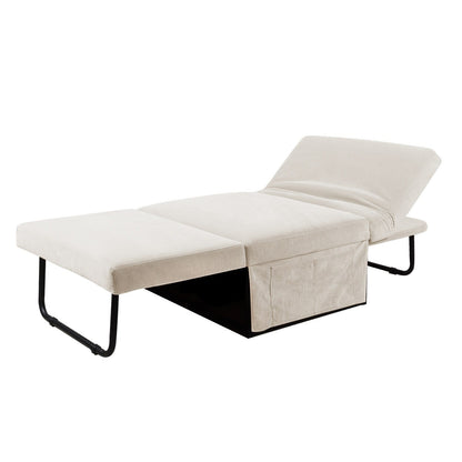 Canapé-lit simple convertible en velours côtelé avec dossier inclinable