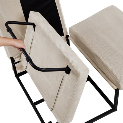 Canapé-lit simple convertible en velours côtelé avec dossier inclinable