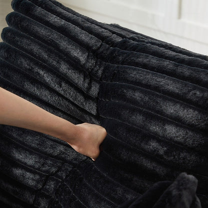 Canapé simple en velours côtelé éponge, aucun assemblage requis