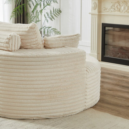 Canapé simple en velours côtelé éponge, aucun assemblage requis